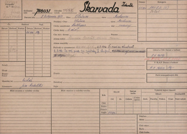 Letecká karta Zdeňka Škarvady