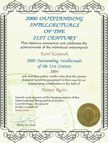 Karel Kašpárek - ocenění