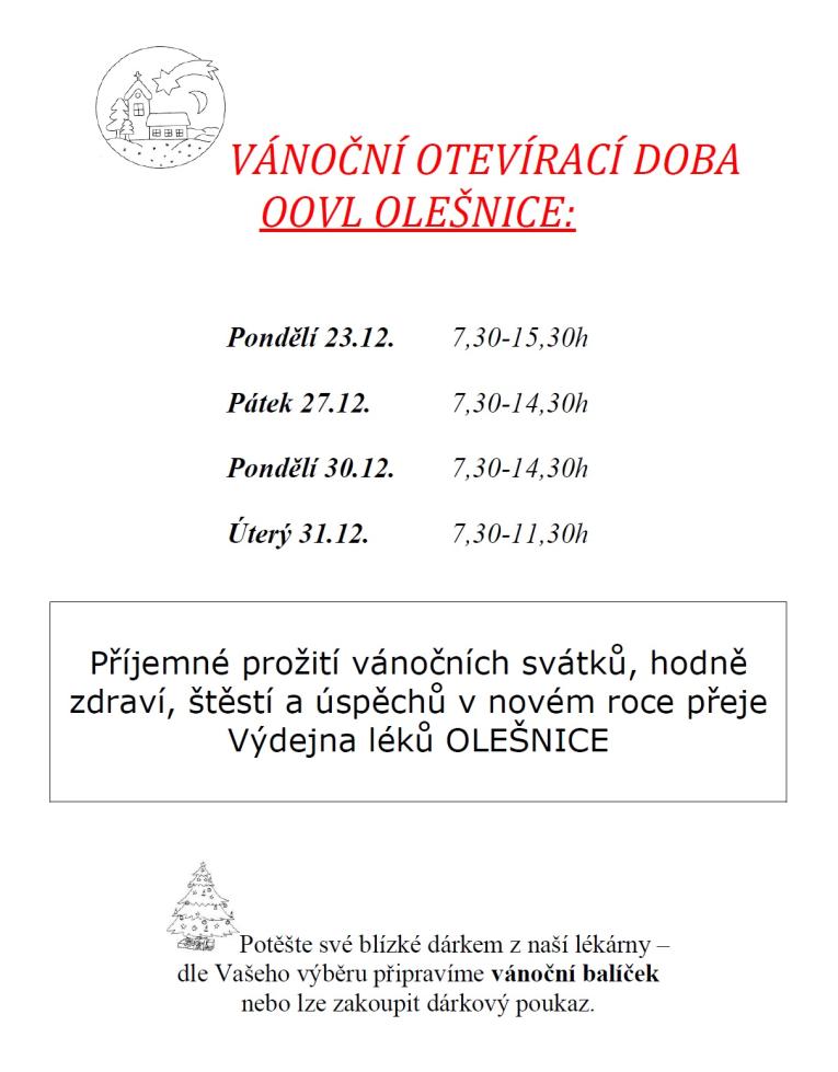 Vánoční otevírací doba