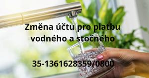Změna účtu pro platbu vodného a stočného